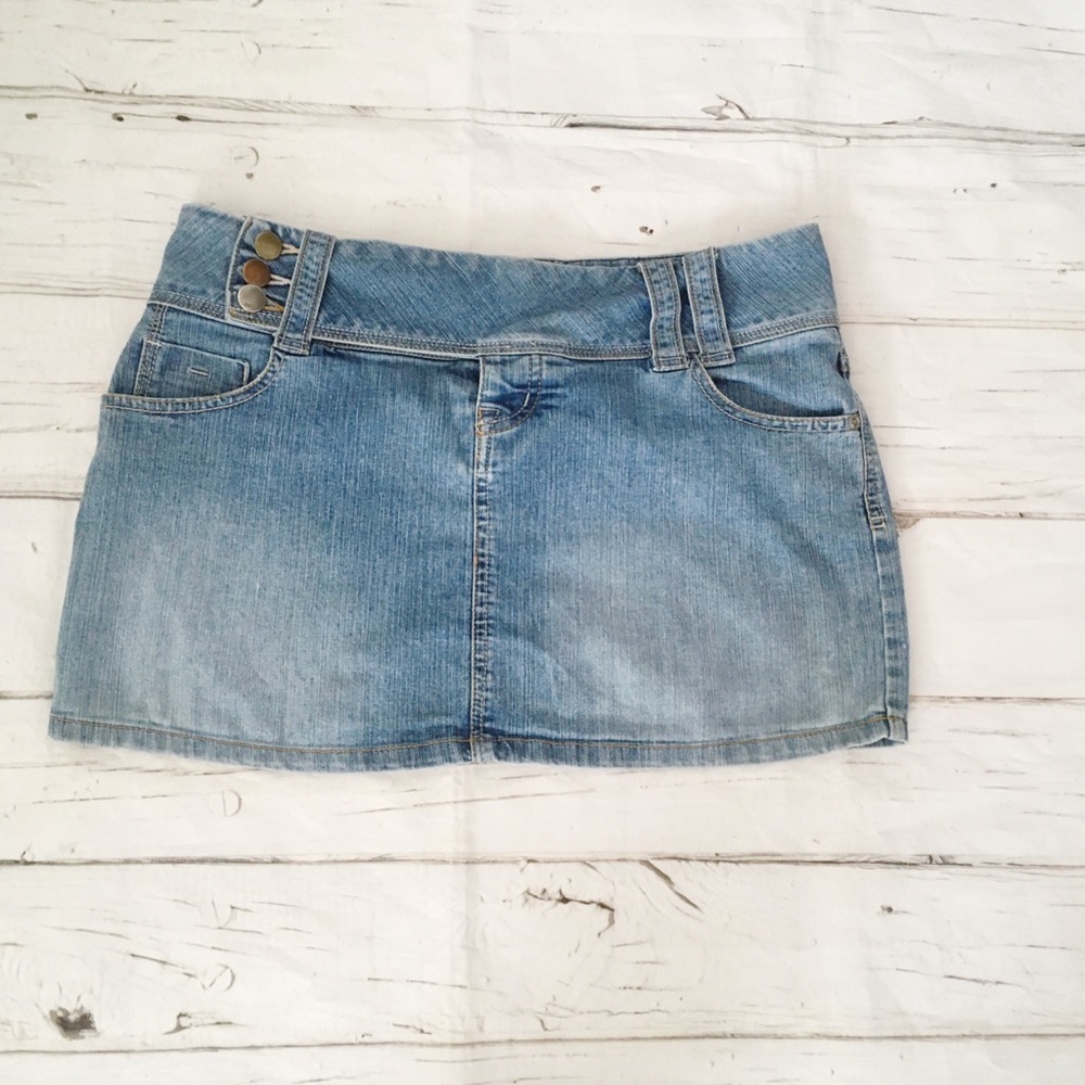 Y2K So Wear It Declare It Blue Jean Mini Skirt Size 9